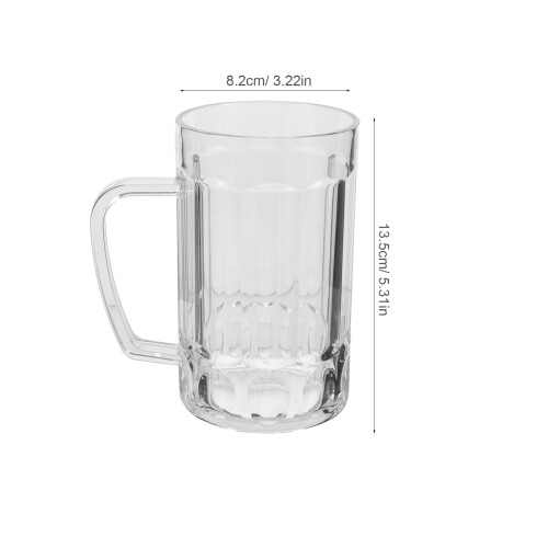 Acrylic Beer Mug Cup 540ml With Handle 1