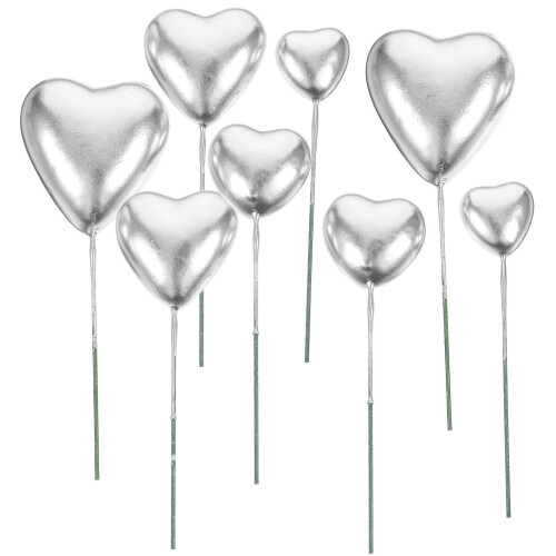 20Stk Herz Cake Topper Silber Für Kuchen Geburtstagsfeier 1