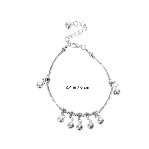 2 tornozeleiras femininas étnicas com sino, corrente, estilo boho 2