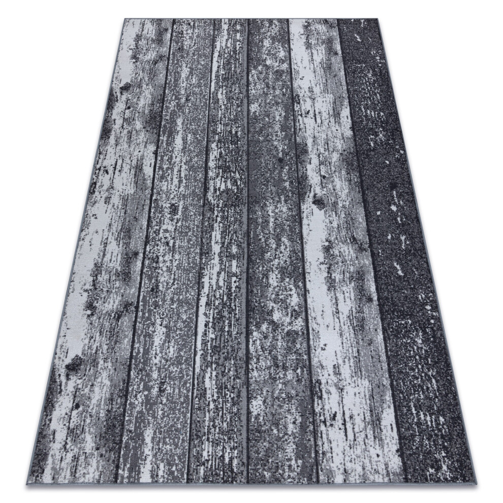 Anti-Slip Carpet Wall-To-Wall Wood Plank Grey 200X450 Cm 5904145107103