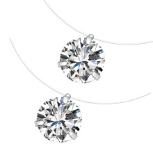 2Stk Girl Schmuck Unsichtbare Fischdraht Halsketten Mit Zirkonia