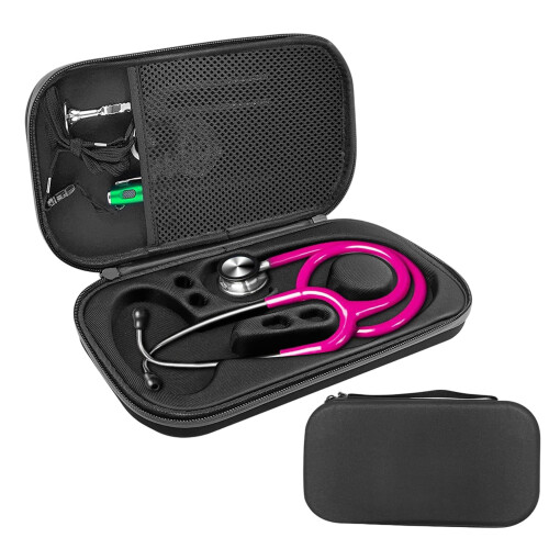 Stethoscope Case Portable Nursing Bag With Handle, Waterproof, Shockproof, Black, Fits Most Stethoscopes