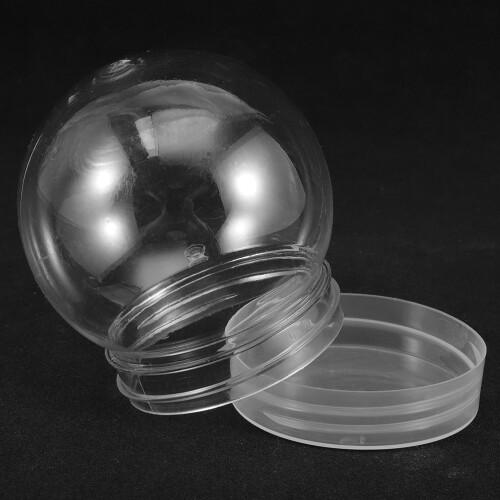 7pcs clear plastic snow globe with screw cap for custom decorations 2