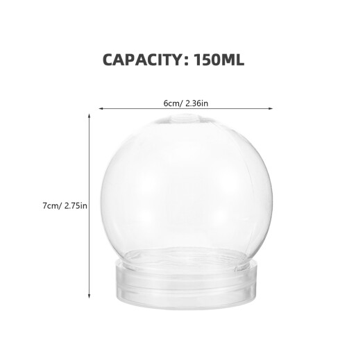 7pcs clear plastic snow globe with screw cap for custom decorations 1