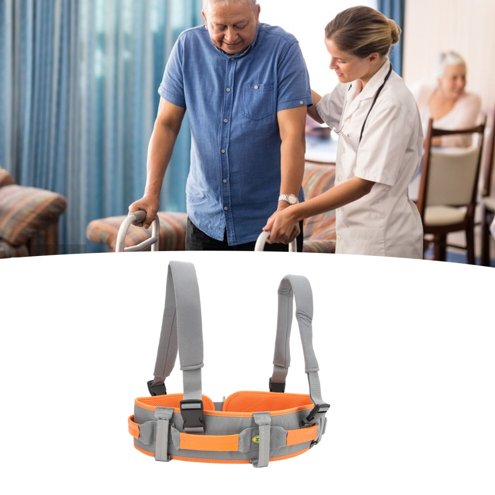Orange Transfer Gait Belt For Seniors - M Buckle Closure Secure Strap