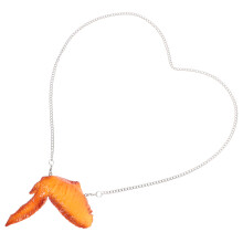 novelty 3d fried chicken wing pendant necklace party costume accessory