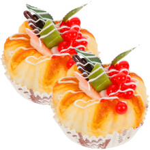 2pcs Simulated Cake Decor Artificial Cake Model Photo Prop