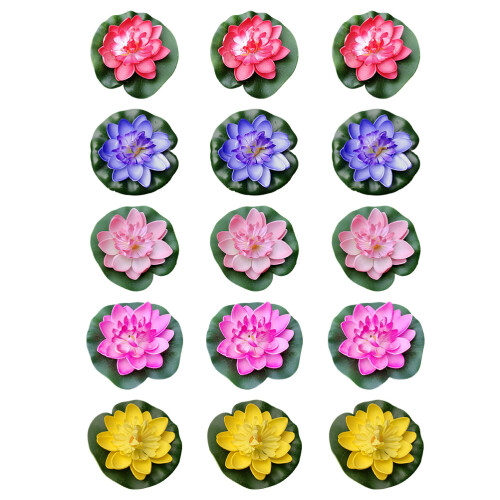 60 Pcs Artificial Floating Lotus Pond Garden Decor