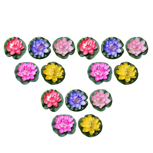 60 Pcs Artificial Floating Lotus Pond Garden Decor 1
