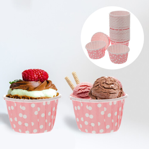 50pcs paper dessert for ice cream, pink 1