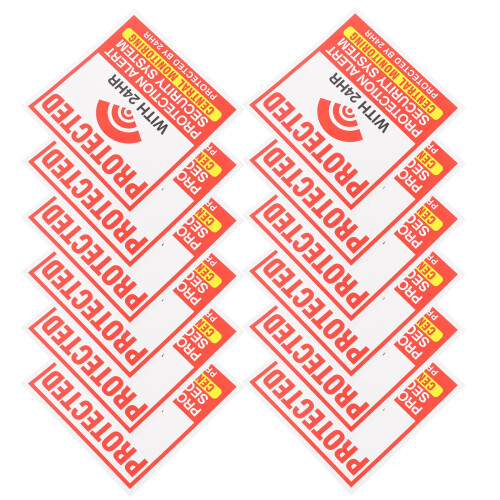 Window Warning Sticker Security System Sign
