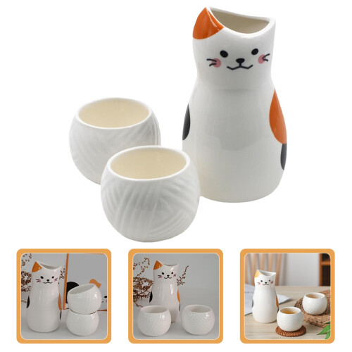 1 Set Ceramic Sake Cup and Wine Pot Japanese Style 1