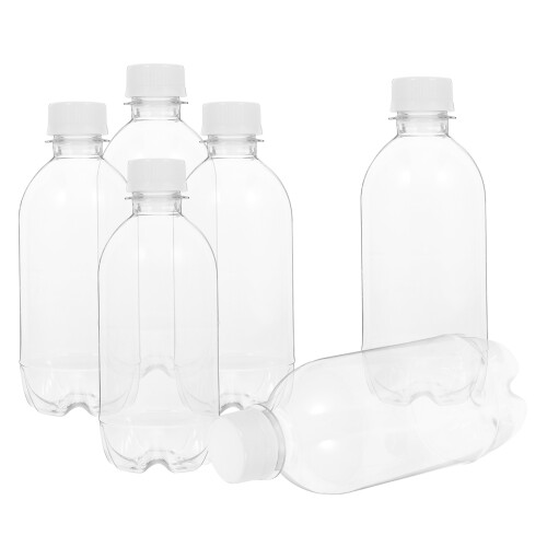 6pcs Empty Clear Juice Bottles for Homemade Beverages