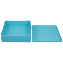 large blue tinplate storage box with lid for cookies snacks presents