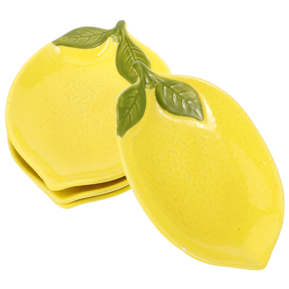 4pcs lemon-shaped ceramic bowls for dessert, salad, serving-image-OPC-PKPG9KD-NEW