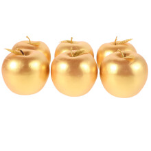 6Pcs Golden Mini Artificial Apples Foam Fake Fruits for Table Display