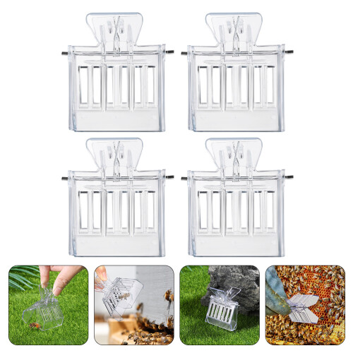 4pcs transparent plastic beekeeping clips for cage 2