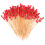 100pcs Disposable Wood Cocktail Picks with Double Red Beads 11