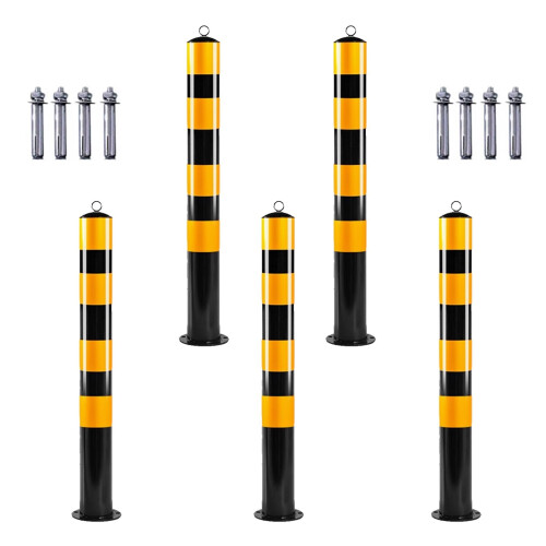 Traffic Safety Bollards Reflective Steel Posts for Crowd Control and ...