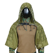 Tactical Sniper Top Ghillie Base Airsoft Ghillie Suit Foundation, Army Green, Size M, Camo Material
