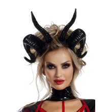 Double Demon Horns Standard XL, Cosplay Demon Horns, Demon Horns Costume Accessory, Size XL Horns, Unisex Prop