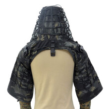 Sniper Ghillie Suit Foundation Ripstop Camouflage Tactical Hood Black Camo