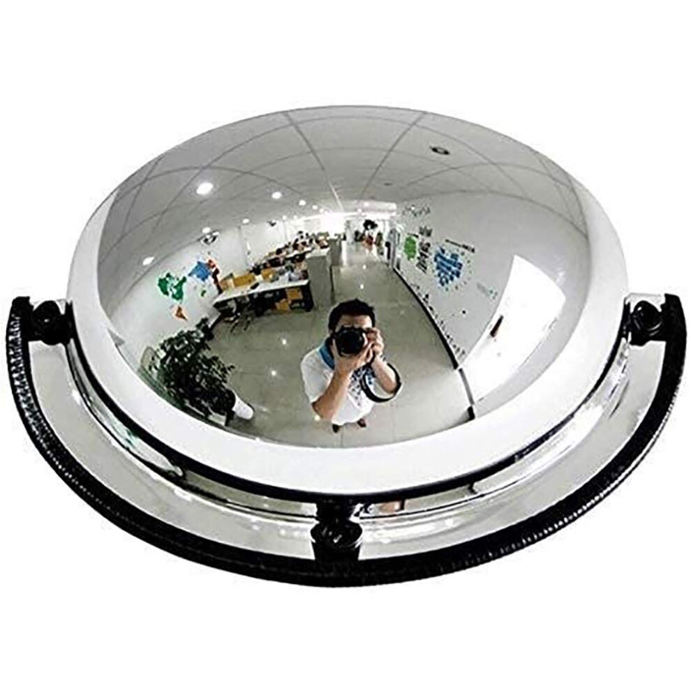 Traffic Mirror Convex Outdoor Wide-Angle Acrylic 70 Cm Quarter-Sphere Rotating Garage Safety Mirror Black 9393856897285