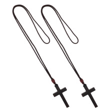 2 holzkreuz-anhänger für rückspiegel, vintage auto-charm innendeko