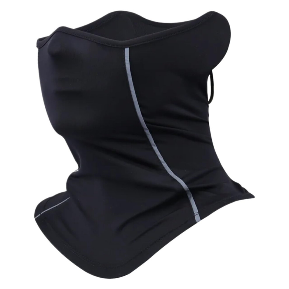 Cycling Mask 2Pcs Balaclavas With Reflective Strips Ice Silk Neck Gaiter Half Face Mask For Motorcycle Cycling Black 9354506869458