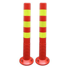 Traffic Bollards Delineator Post Driveway Cone Caution Sign 2 Pack Reflective Heavy Duty Flexible Safety Barrier