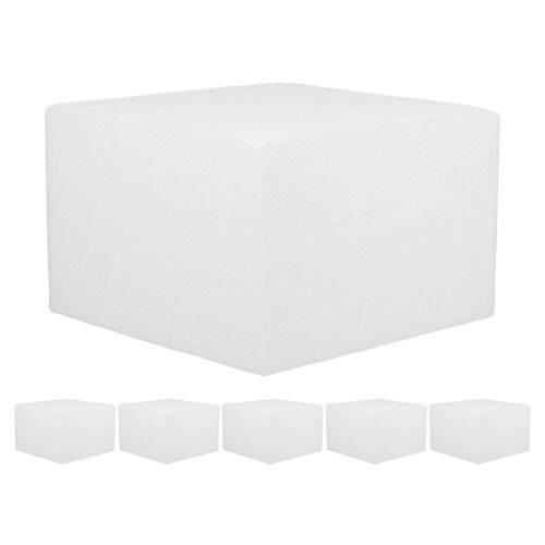 6Pcs 5.89 Inch Square Foam Cake Dummy Polystyrene Fondant Model