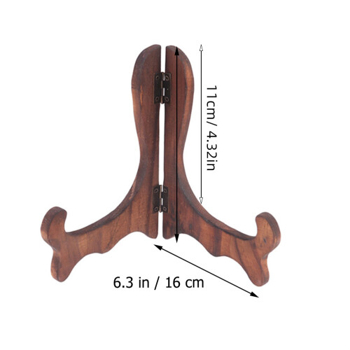 2pcs Wood Plate Display Stand Dish Easel Rack 1