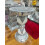 Crushed Diamond Silver Ceramic Side Table 60x40 Cm 1