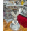 Crushed Diamond Silver Ceramic Side Table 60x40 Cm 2