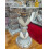 Crushed Diamond Silver Ceramic Side Table 60x40 Cm 3