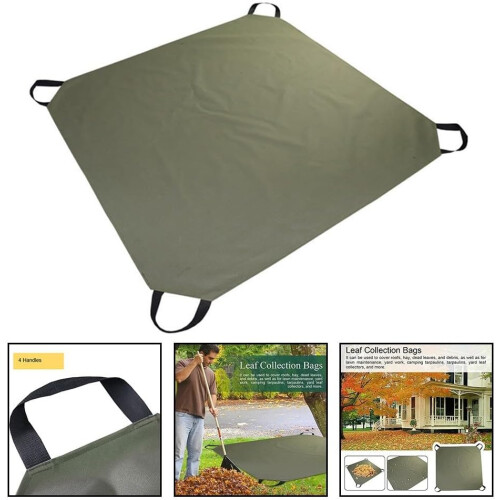 Garden Leaf Collection Mat Foldable With Handle Waterproof Fabric Size Large Debris Management 1
