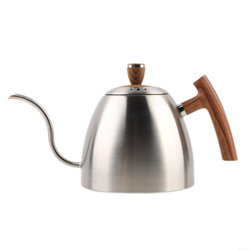Kettle Slender Nozzle, Ergonomic Handle, Home Brewing, Silver