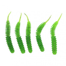 5pcs Threaded Maggot Artificial Bait Tear Resistance Portable Needle Tail Grub Fishing LureGreen