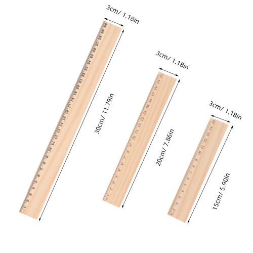 conjunto de 24 réguas 15 20 30 cm com marcações claras 2