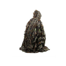 Ghillie Suit 3D Leaf Camouflage Cloak Lightweight Adult Ghillie Poncho For Outdoor Hunting And Bird Watching CS Woodland