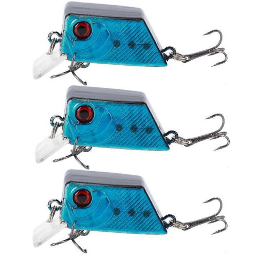 3PCS Unique Square Shape Mini Lure Artificial Simulation Lifelike Bait Fishing Tackle3#