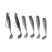 2 Sets Silicone Artificial Fishing Bait with 3D Eyes Soft Fishing Bait for Saltwater FreshwaterBlackish Green