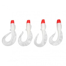 4 Pcs Fishing Lure Simulation Fishing Bait Lifelike PVC for Freshwater Bass Mandarin Fish Red White