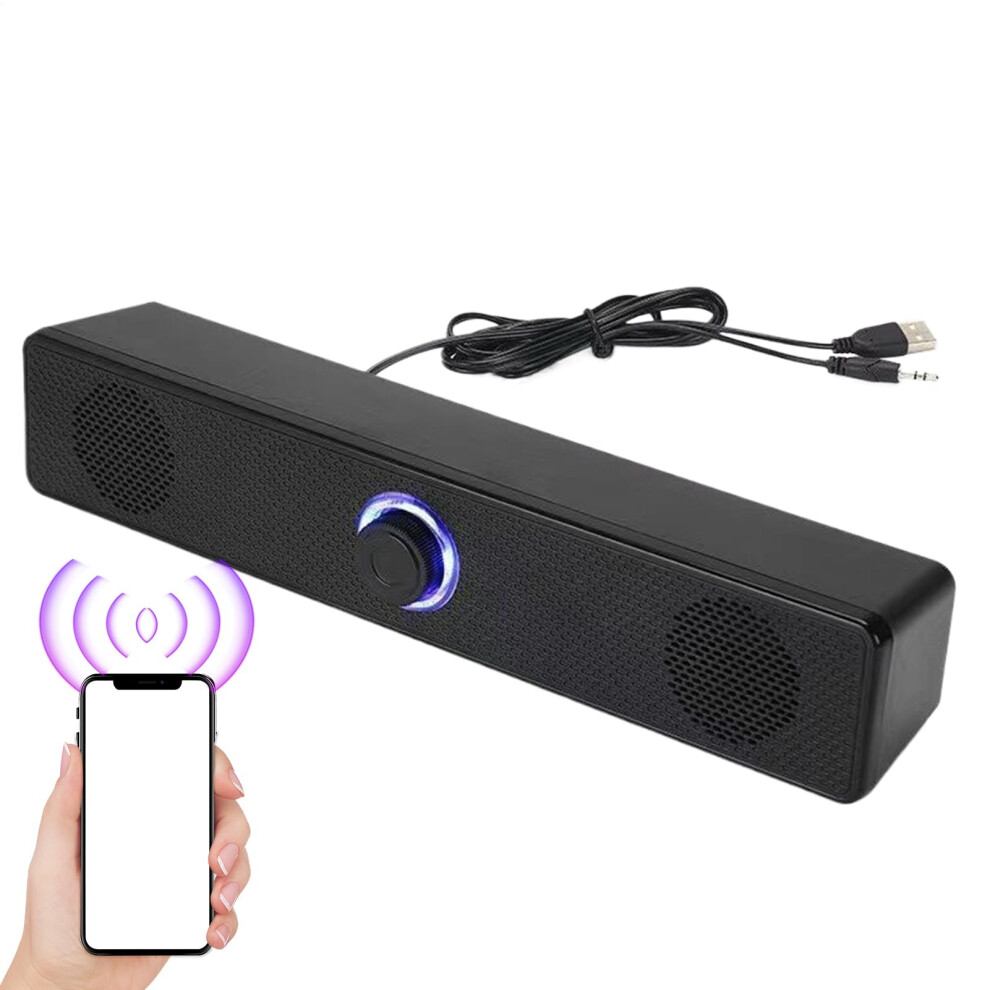Tv Soundbar Speaker, Wireless Deep Bass Home Audio System For Tv, Desktop, Laptop, Projector, Computer, And Gaming 9354506871154
