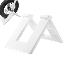 Kids Bike Stand Floor Parking And Wall Mount Rack For Bicycles, White, Space-Saving Indoor-Outdoor Storage Organizer