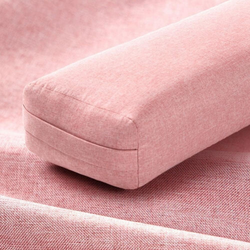 Yoga Pillow Soft Washable Polyester Rectangular Portable Bolster Sleeping Pillow Pink 1