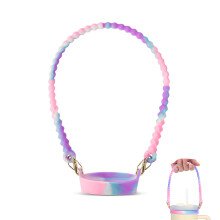Water Bottle Handle Silicone Strap Carrier, Soft Durable Water Bottle Sling, Fits Most 8-40oz Bottles, B-Multicolor