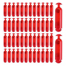 50PCS 21mm Plastic Rattles Shake Fishing Lure Bait Insert Tube Rattles for Soft FishRed