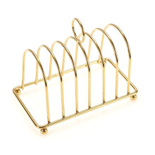 Bread Loaf Stand Toast Rack Holder With Cooling Grid For Countertop Food Display Gold Finish