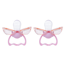 2 siliconen fopspeen orthodontisch slaapverzachter roze
